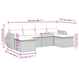 vidaXL 6-piece Lounge Set with cushions poly rattan black