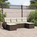 vidaXL 6-piece Lounge Set with cushions poly rattan black