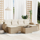 vidaXL 6-piece Lounge Set with cushions poly rattan black