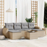 vidaXL 6-piece Lounge Set with cushions poly rattan black