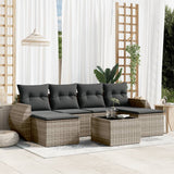 vidaXL 6-piece Lounge Set with cushions poly rattan black