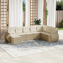 vidaXL 8-Piece Poly Rattan Lounge Set with Cushions Black