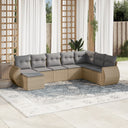 vidaXL 8-Piece Poly Rattan Lounge Set with Cushions Black