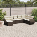 vidaXL 8-Piece Poly Rattan Lounge Set with Cushions Black