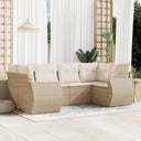 vidaXL 6-Piece Lounge Set with Cushions Poly Rattan Black