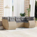 vidaXL 6-Piece Lounge Set with Cushions Poly Rattan Black