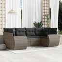 vidaXL 6-Piece Lounge Set with Cushions Poly Rattan Black
