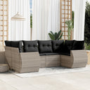 vidaXL 6-Piece Lounge Set with Cushions Poly Rattan Black