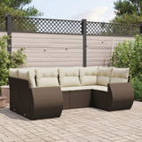 vidaXL 6-Piece Lounge Set with Cushions Poly Rattan Black
