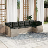 vidaXL 7-delige Loungeset met kussens poly rattan zwart