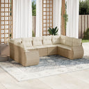 vidaXL 9-piece Poly Rattan Lounge Set with Cushions Black