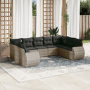 vidaXL 9-piece Poly Rattan Lounge Set with Cushions Black