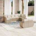 vidaXL 9-piece Poly Rattan Lounge Set with Cushions Black