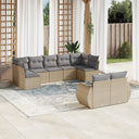 vidaXL 9-piece Poly Rattan Lounge Set with Cushions Black