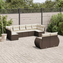 vidaXL 9-piece Poly Rattan Lounge Set with Cushions Black