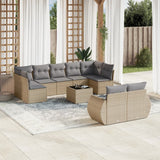 vidaXL 9-piece Poly Rattan Lounge Set with Cushions Black