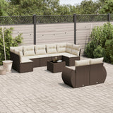 vidaXL 9-piece Poly Rattan Lounge Set with Cushions Black