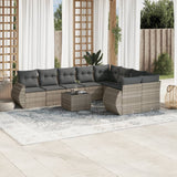 vidaXL 9-delige Loungeset met kussens poly rattan zwart