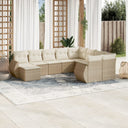 vidaXL 10-delige Loungeset met kussens poly rattan zwart