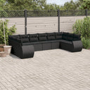 vidaXL 10-Piece Lounge Set with Cushions Poly Rattan Black