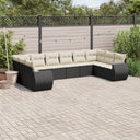 vidaXL 10-Piece Lounge Set with Cushions Poly Rattan Black