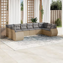 vidaXL 10-Piece Lounge Set with Cushions Poly Rattan Black