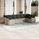 vidaXL 10-Piece Lounge Set with Cushions Poly Rattan Black