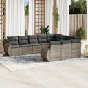 vidaXL 10-delige Loungeset met kussens poly rattan zwart