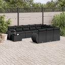 vidaXL 11-Piece Lounge Set with Cushions Poly Rattan Black