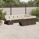 vidaXL 11-Piece Lounge Set with Cushions Poly Rattan Black
