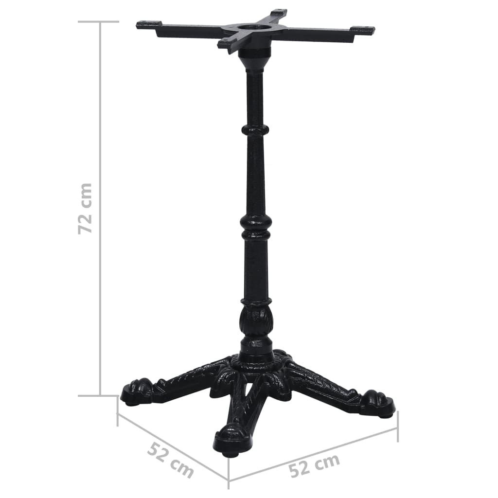 vidaXL Bistrotafelpoot 52x52x72 cm gietijzer zwart