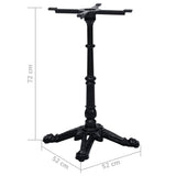 vidaXL Bistrotafelpoot 52x52x72 cm gietijzer zwart