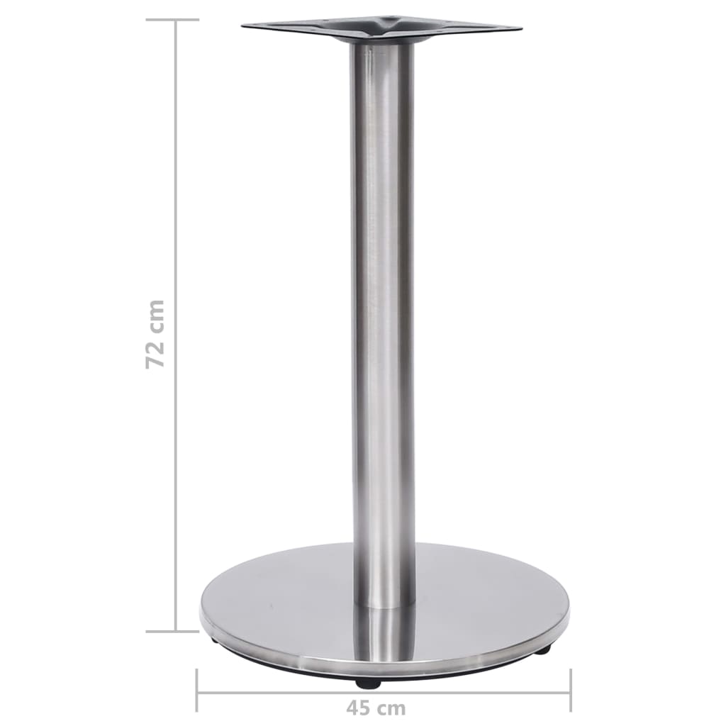 vidaXL Bistrotafelpoot Ø45x72 cm roestvrij staal zilverkleurig