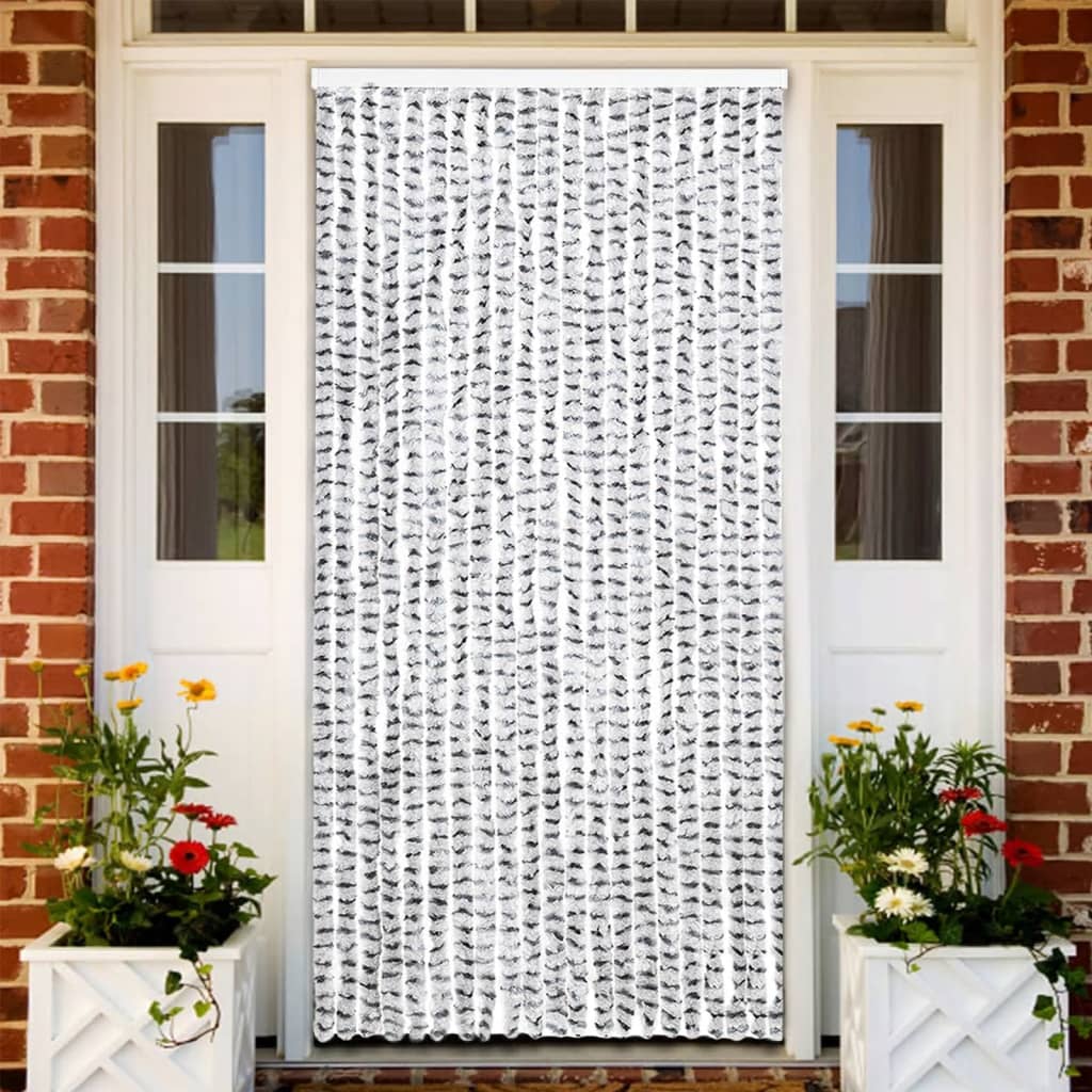 vidaXL Vliegengordijn 90x220 cm chenille beige en lichtbruin