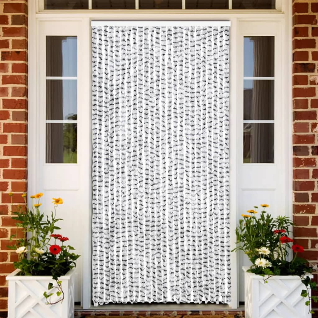 vidaXL Vliegengordijn 90x220 cm chenille beige en lichtbruin