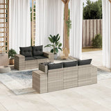 vidaXL 6-delige Loungeset met kussens poly rattan zwart