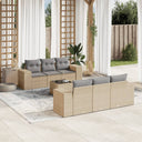 vidaXL 7-delige Loungeset met kussens poly rattan zwart