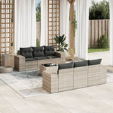 vidaXL 7-delige Loungeset met kussens poly rattan zwart