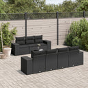 vidaXL 8-delige Loungeset met kussens poly rattan zwart