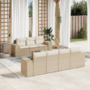 vidaXL 8-delige Loungeset met kussens poly rattan zwart