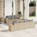 vidaXL 8-delige Loungeset met kussens poly rattan zwart