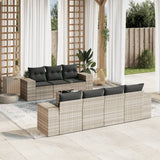 vidaXL 8-delige Loungeset met kussens poly rattan zwart