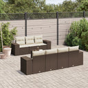 vidaXL 8-delige Loungeset met kussens poly rattan zwart