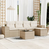 vidaXL 5-delige Loungeset met kussens poly rattan zwart
