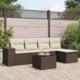 vidaXL 5-delige Loungeset met kussens poly rattan zwart