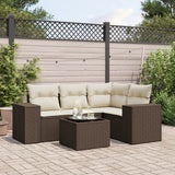 vidaXL 4-Piece Poly Rattan Lounge Set with Cushions Black
