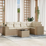 vidaXL 5-delige Loungeset met kussens poly rattan zwart