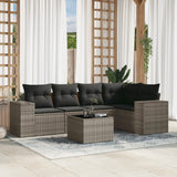 vidaXL 5-delige Loungeset met kussens poly rattan zwart