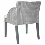 vidaXL Dining Chair with Cushion Natural Rattan Grey