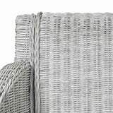 vidaXL Dining Chair with Cushion Natural Rattan Grey